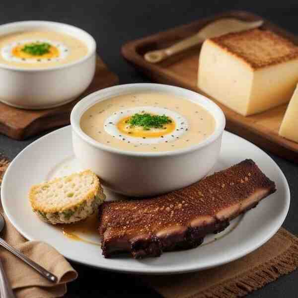 Сырный суп с копчеными ребрышками
